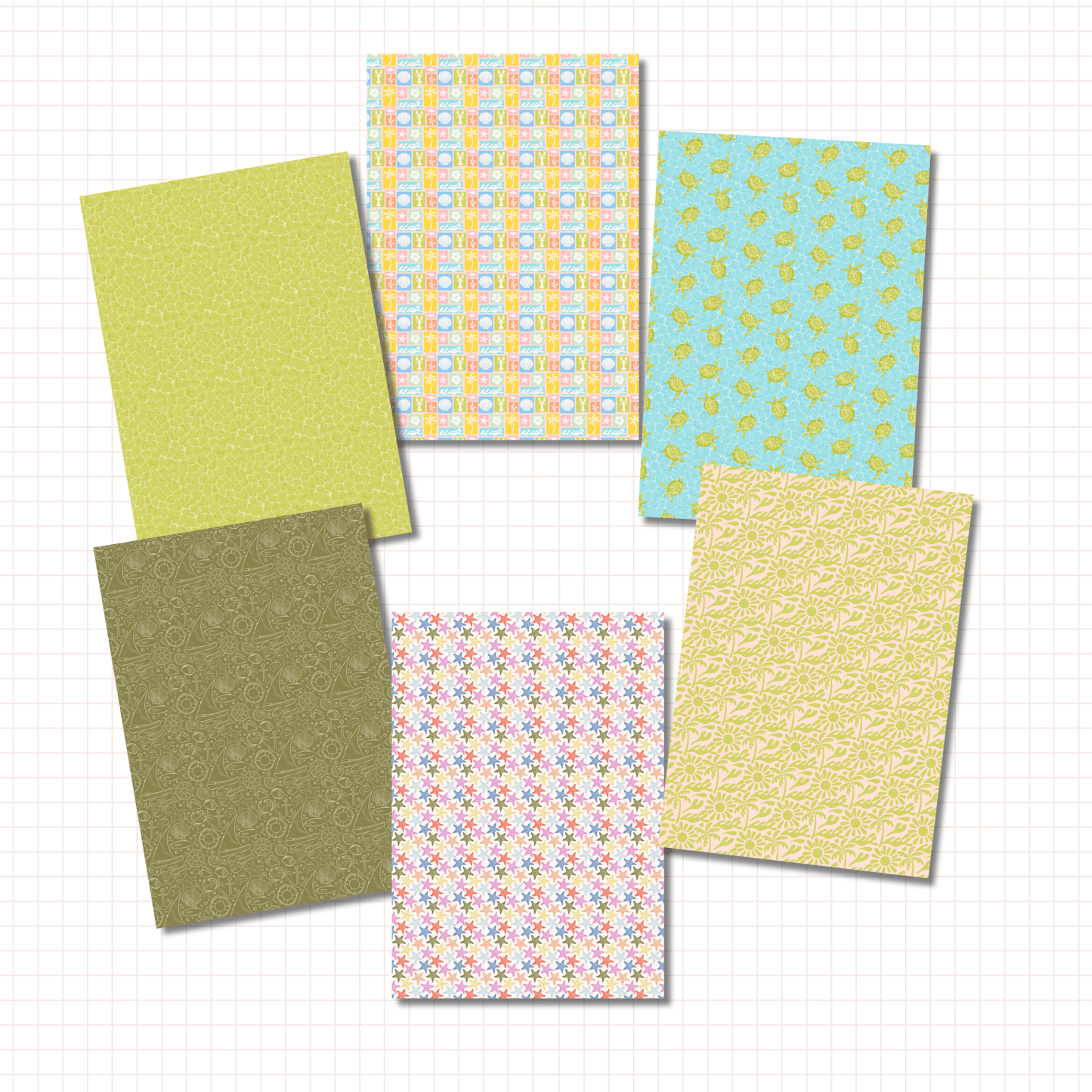 Coastal Summer Scrapbook Papers No. 01