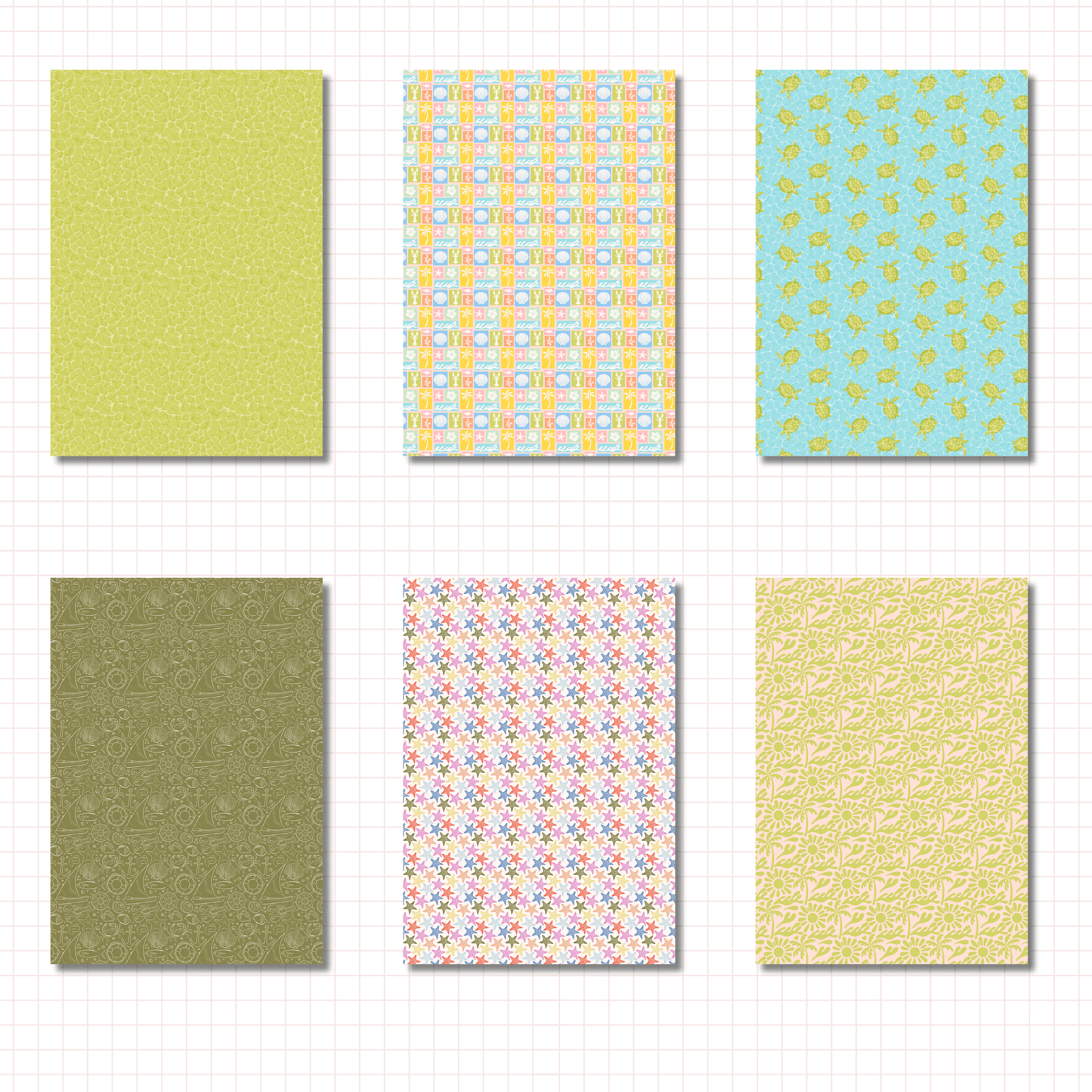 Coastal Summer Scrapbook Papers No. 01
