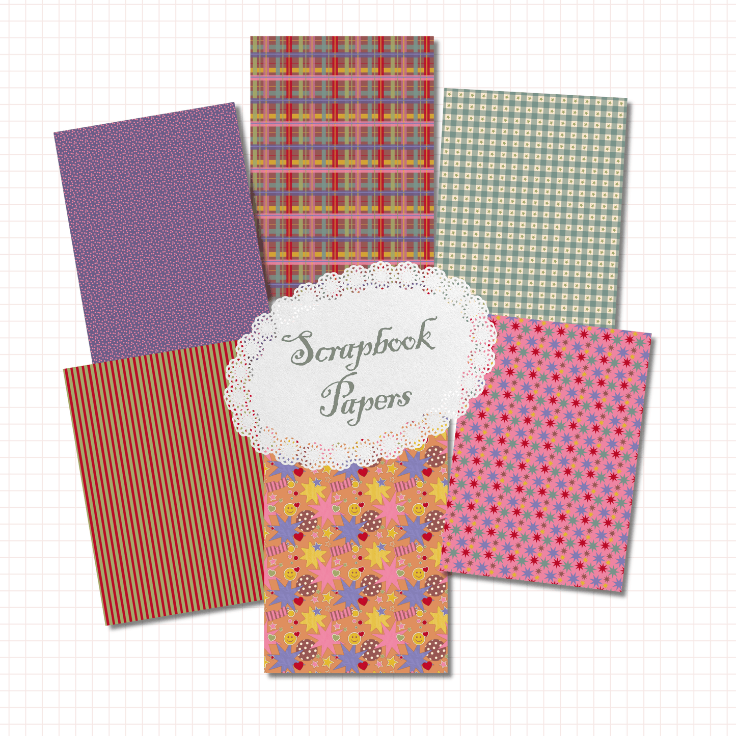 Retro Scrapbook Papers No.1