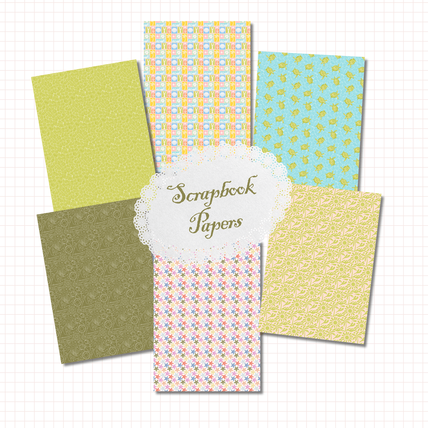 Coastal Summer Scrapbook Papers No. 01