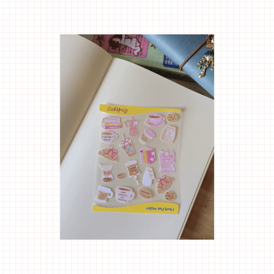Coffee and Books Clear Sticker Sheet