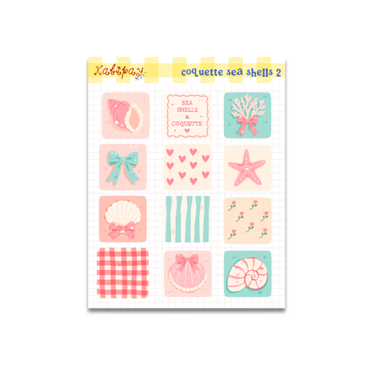 Coquette Sea Shells 2 Sticker Sheet