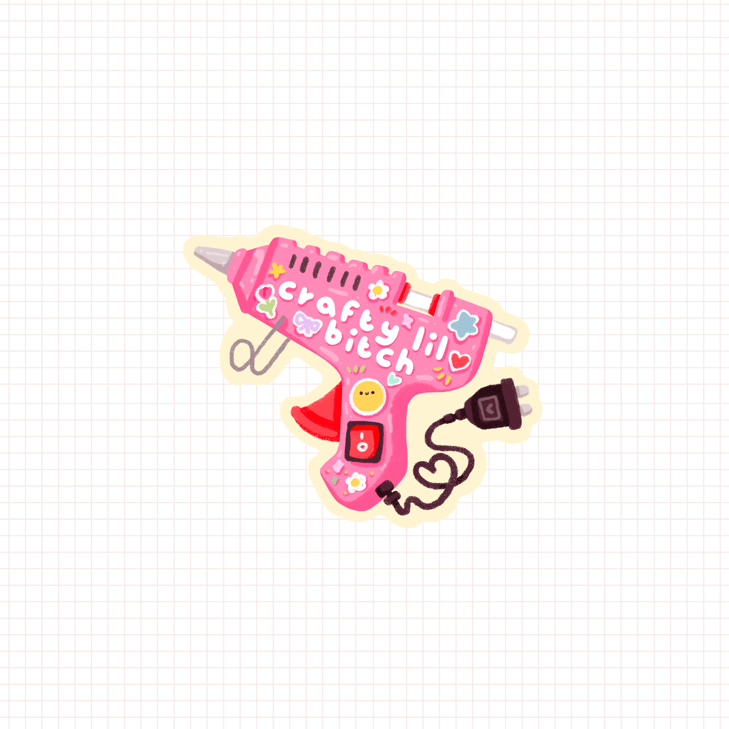 crafty lil bitch die-cut sticker
