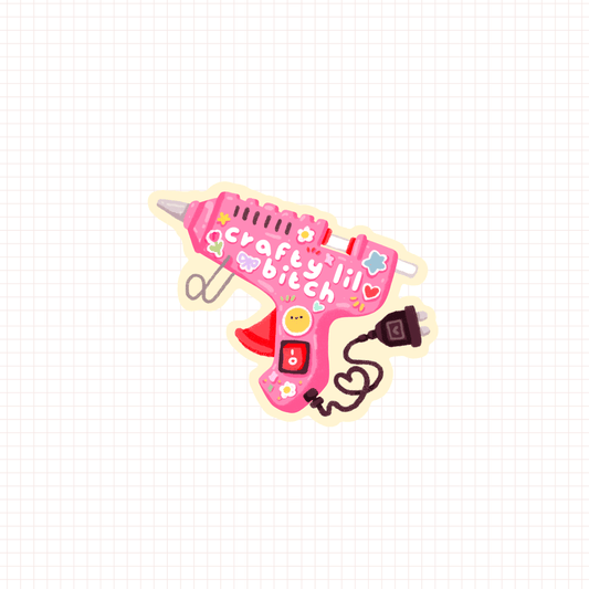 crafty lil bitch die-cut sticker