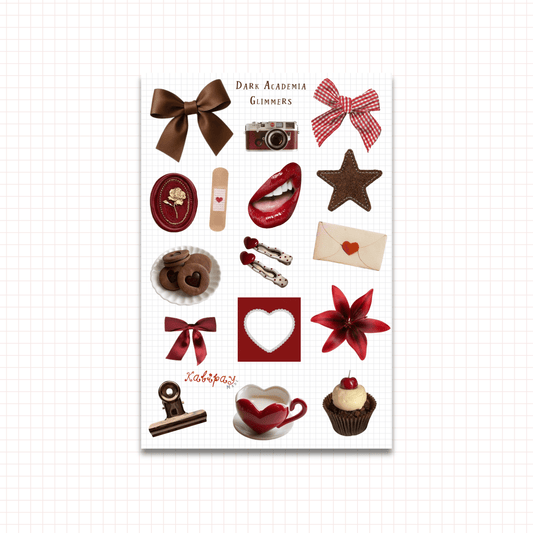 Dark Academia Heart Sticker Sheet