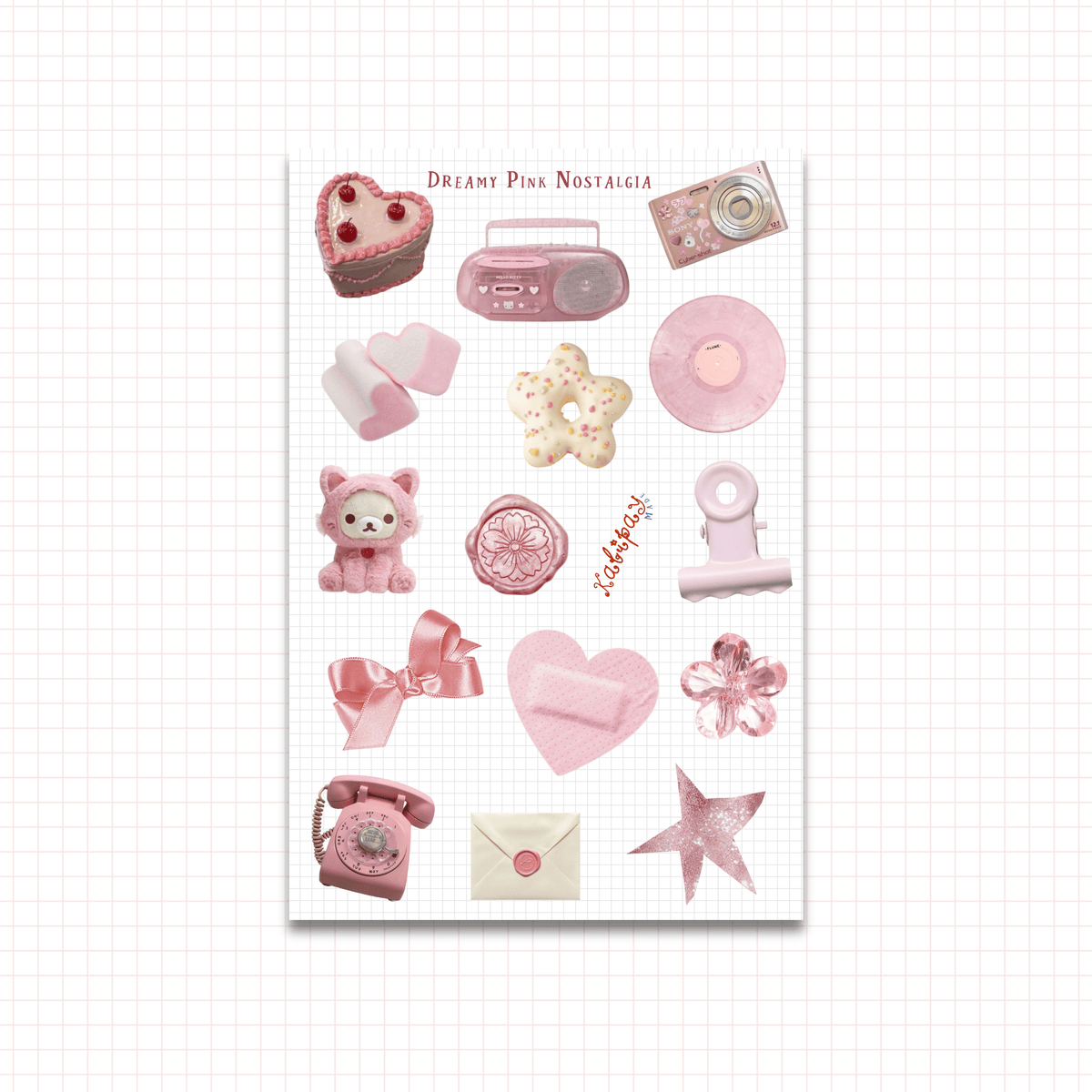 Dreamy Pink Nostalgia Sticker Sheet