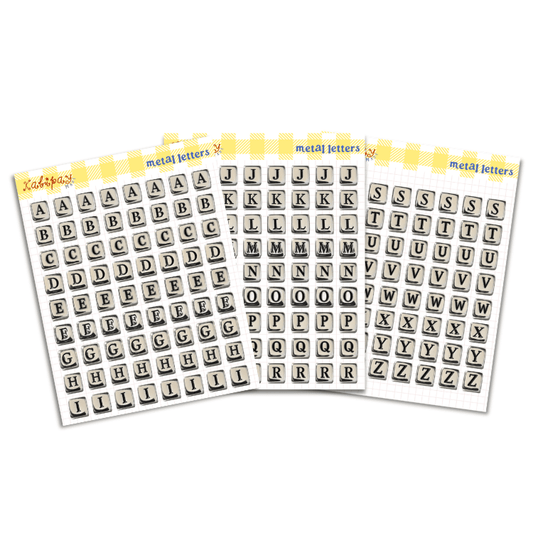 Metal Letters Sticker Sheet Pack