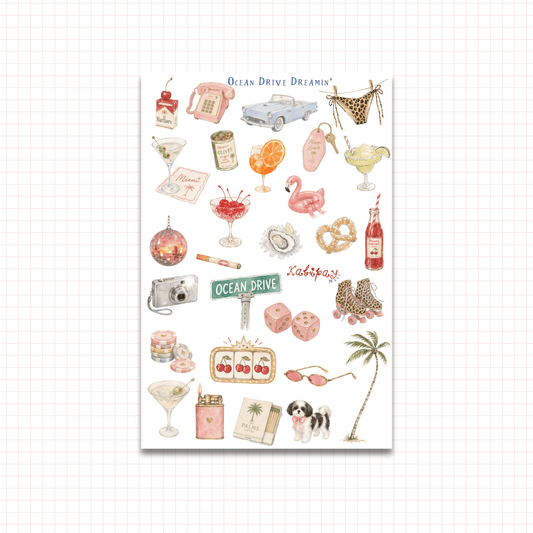 Ocean Drive Dreamin' Sticker Sheet