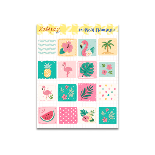 Tropical Flamingo Sticker Sheet
